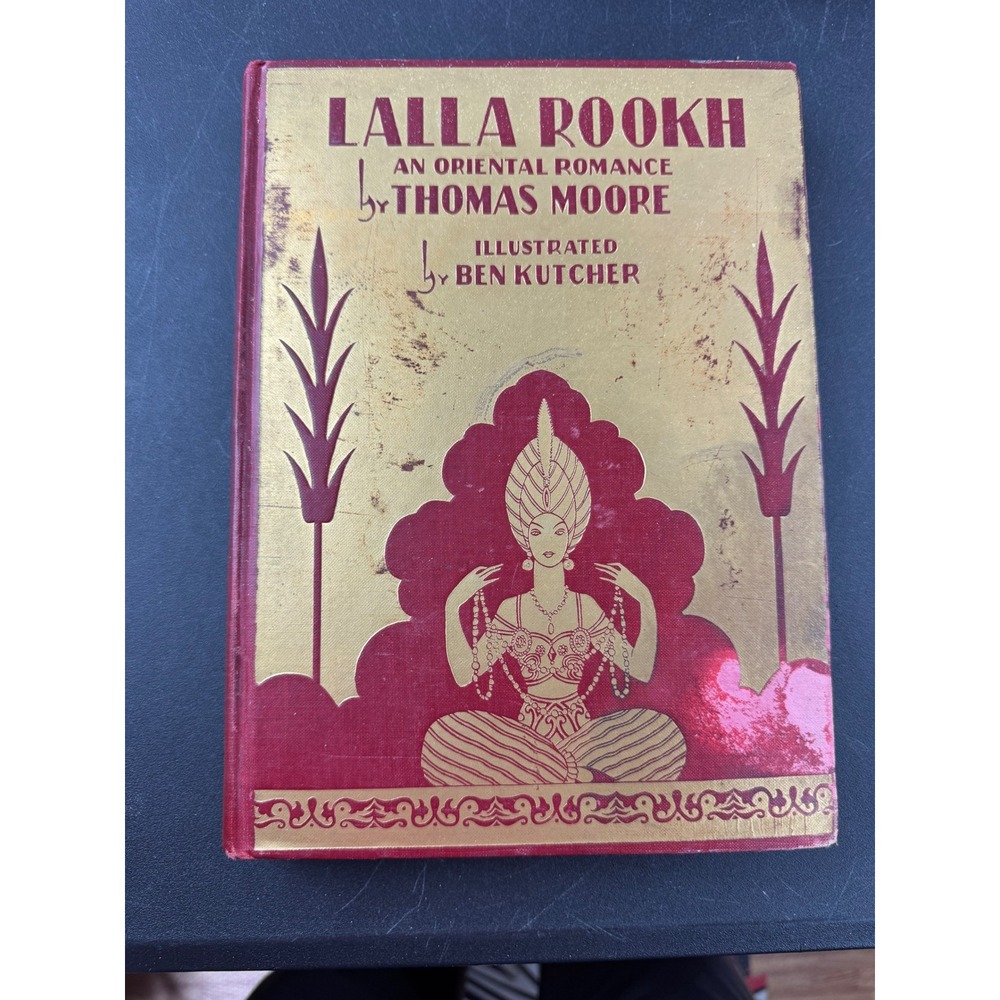 Lalla Rookh Thomas Moore Ben‎ Kutcher Illustrated 1930 Art Deco Red Gold Book